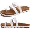 imageKuaiLu Womens Slides Sandals with Plantar Fasciitis Arch Support Fashion Comfort Adjustable Flat Sandals Ladies Lightweight Orthotic Slip on SandalsKhaki White
