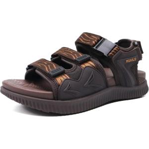 imageKuaiLu Mens Hiking Sandals with Arch Support Orthopedic Walking Recovery Sandals for Plantar Fasciitis Open Toe Summer Athletic Sport Comfortable Cushion Breathable Outdoor Water Sandals Size713Brown