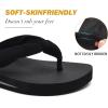 imageKuaiLu Flip Flops for Women with Arch Support Yoga Mat Comfortable Summer Beach Walking Thong Cushion Sandals Slip On Indoor OutdoorBlack