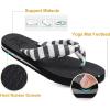imageKuaiLu Flip Flops for Women with Arch Support Yoga Mat Comfortable Summer Beach Walking Thong Cushion Sandals Slip On Indoor OutdoorBlack White
