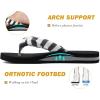 imageKuaiLu Flip Flops for Women with Arch Support Yoga Mat Comfortable Summer Beach Walking Thong Cushion Sandals Slip On Indoor OutdoorBlack White
