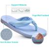 imageKuaiLu Flip Flops for Women with Arch Support Yoga Mat Comfortable Summer Beach Walking Thong Cushion Sandals Slip On Indoor OutdoorBlue