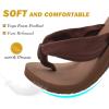 imageKuaiLu Flip Flops for Women with Arch Support Yoga Mat Comfortable Summer Beach Walking Thong Cushion Sandals Slip On Indoor OutdoorBrown