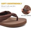 imageKuaiLu Flip Flops for Women with Arch Support Yoga Mat Comfortable Summer Beach Walking Thong Cushion Sandals Slip On Indoor OutdoorBrown