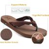imageKuaiLu Flip Flops for Women with Arch Support Yoga Mat Comfortable Summer Beach Walking Thong Cushion Sandals Slip On Indoor OutdoorBrown
