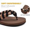 imageKuaiLu Flip Flops for Women with Arch Support Yoga Mat Comfortable Summer Beach Walking Thong Cushion Sandals Slip On Indoor OutdoorBrown Black