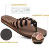 imageKuaiLu Flip Flops for Women with Arch Support Yoga Mat Comfortable Summer Beach Walking Thong Cushion Sandals Slip On Indoor OutdoorBrown Black