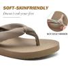 imageKuaiLu Flip Flops for Women with Arch Support Yoga Mat Comfortable Summer Beach Walking Thong Cushion Sandals Slip On Indoor OutdoorCamel