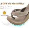 imageKuaiLu Flip Flops for Women with Arch Support Yoga Mat Comfortable Summer Beach Walking Thong Cushion Sandals Slip On Indoor OutdoorCamel