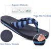 imageKuaiLu Flip Flops for Women with Arch Support Yoga Mat Comfortable Summer Beach Walking Thong Cushion Sandals Slip On Indoor OutdoorDark Blue