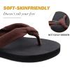 imageKuaiLu Flip Flops for Women with Arch Support Yoga Mat Comfortable Summer Beach Walking Thong Cushion Sandals Slip On Indoor OutdoorDark Brown
