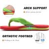 imageKuaiLu Flip Flops for Women with Arch Support Yoga Mat Comfortable Summer Beach Walking Thong Cushion Sandals Slip On Indoor OutdoorGreen Red