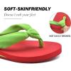 imageKuaiLu Flip Flops for Women with Arch Support Yoga Mat Comfortable Summer Beach Walking Thong Cushion Sandals Slip On Indoor OutdoorGreen Red