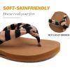 imageKuaiLu Flip Flops for Women with Arch Support Yoga Mat Comfortable Summer Beach Walking Thong Cushion Sandals Slip On Indoor OutdoorKhaki Black