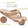 imageKuaiLu Flip Flops for Women with Arch Support Yoga Mat Comfortable Summer Beach Walking Thong Cushion Sandals Slip On Indoor OutdoorNude