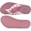imageKuaiLu Flip Flops for Women with Arch Support Yoga Mat Comfortable Summer Beach Walking Thong Cushion Sandals Slip On Indoor OutdoorPink White