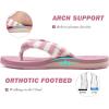 imageKuaiLu Flip Flops for Women with Arch Support Yoga Mat Comfortable Summer Beach Walking Thong Cushion Sandals Slip On Indoor OutdoorPink White