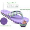 imageKuaiLu Flip Flops for Women with Arch Support Yoga Mat Comfortable Summer Beach Walking Thong Cushion Sandals Slip On Indoor OutdoorPurple Green