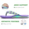 imageKuaiLu Flip Flops for Women with Arch Support Yoga Mat Comfortable Summer Beach Walking Thong Cushion Sandals Slip On Indoor OutdoorPurple Green