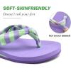 imageKuaiLu Flip Flops for Women with Arch Support Yoga Mat Comfortable Summer Beach Walking Thong Cushion Sandals Slip On Indoor OutdoorPurple Green