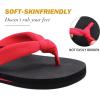 imageKuaiLu Flip Flops for Women with Arch Support Yoga Mat Comfortable Summer Beach Walking Thong Cushion Sandals Slip On Indoor OutdoorRed Black
