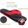 imageKuaiLu Flip Flops for Women with Arch Support Yoga Mat Comfortable Summer Beach Walking Thong Cushion Sandals Slip On Indoor OutdoorRed Black