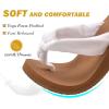 imageKuaiLu Flip Flops for Women with Arch Support Yoga Mat Comfortable Summer Beach Walking Thong Cushion Sandals Slip On Indoor OutdoorWhite Khaki