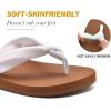 imageKuaiLu Flip Flops for Women with Arch Support Yoga Mat Comfortable Summer Beach Walking Thong Cushion Sandals Slip On Indoor OutdoorWhite Khaki