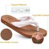 imageKuaiLu Flip Flops for Women with Arch Support Yoga Mat Comfortable Summer Beach Walking Thong Cushion Sandals Slip On Indoor OutdoorWhite Khaki