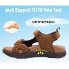 imageKuaiLu Mens Hiking Sandals With Arch Support Sport Recovery Athletic Walking Sandals For Man Outdoor Summer Casual Thick Cushion Beach Water Fisherman Sandal Size 714Khaki Brown