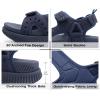 imageKuaiLu Mens Hiking Sandals With Arch Support Sport Recovery Athletic Walking Sandals For Man Outdoor Summer Casual Thick Cushion Beach Water Fisherman Sandal Size 714Dark Blue