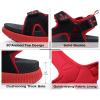 imageKuaiLu Mens Hiking Sandals With Arch Support Sport Recovery Athletic Walking Sandals For Man Outdoor Summer Casual Thick Cushion Beach Water Fisherman Sandal Size 714Red Black