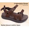imageKuaiLu Mens Hiking Sandals With Arch Support Sport Recovery Athletic Walking Sandals For Man Outdoor Summer Casual Thick Cushion Beach Water Fisherman Sandal Size 714Dark Brown