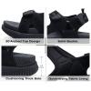 imageKuaiLu Mens Hiking Sandals With Arch Support Sport Recovery Athletic Walking Sandals For Man Outdoor Summer Casual Thick Cushion Beach Water Fisherman Sandal Size 714Black