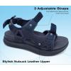 imageKuaiLu Mens Hiking Sandals With Arch Support Sport Recovery Athletic Walking Sandals For Man Outdoor Summer Casual Thick Cushion Beach Water Fisherman Sandal Size 714Dark Blue