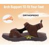 imageKuaiLu Mens Hiking Sandals With Arch Support Sport Recovery Athletic Walking Sandals For Man Outdoor Summer Casual Thick Cushion Beach Water Fisherman Sandal Size 714Dark Brown