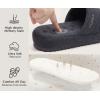 imageKuaiLu Mens Slippers Fashion Quilted Cottonblend Fabric Sandal Slippers Cozy Memory Foam Indoor Outdoor House Slippers Shoes For Man with Lightweight Soft Cushion Footbed Hard Rubber SoleGrey
