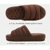 imageKuaiLu Mens Slippers Fashion Quilted Cottonblend Fabric Sandal Slippers Cozy Memory Foam Indoor Outdoor House Slippers Shoes For Man with Lightweight Soft Cushion Footbed Hard Rubber SoleDark Brown
