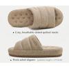 imageKuaiLu Mens Slippers Fashion Quilted Cottonblend Fabric Sandal Slippers Cozy Memory Foam Indoor Outdoor House Slippers Shoes For Man with Lightweight Soft Cushion Footbed Hard Rubber SoleApricot Yellow