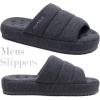 imageKuaiLu Mens Slippers Fashion Quilted Cottonblend Fabric Sandal Slippers Cozy Memory Foam Indoor Outdoor House Slippers Shoes For Man with Lightweight Soft Cushion Footbed Hard Rubber SoleGrey