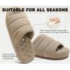 imageKuaiLu Mens Slippers Fashion Quilted Cottonblend Fabric Sandal Slippers Cozy Memory Foam Indoor Outdoor House Slippers Shoes For Man with Lightweight Soft Cushion Footbed Hard Rubber SoleApricot Yellow