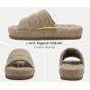 imageKuaiLu Mens Slippers Fashion Quilted Cottonblend Fabric Sandal Slippers Cozy Memory Foam Indoor Outdoor House Slippers Shoes For Man with Lightweight Soft Cushion Footbed Hard Rubber SoleApricot Yellow