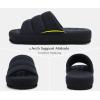 imageKuaiLu Mens Slippers Fashion Quilted Cottonblend Fabric Sandal Slippers Cozy Memory Foam Indoor Outdoor House Slippers Shoes For Man with Lightweight Soft Cushion Footbed Hard Rubber SoleAll Black