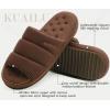 imageKuaiLu Mens Slippers Fashion Quilted Cottonblend Fabric Sandal Slippers Cozy Memory Foam Indoor Outdoor House Slippers Shoes For Man with Lightweight Soft Cushion Footbed Hard Rubber SoleDark Brown