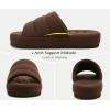 imageKuaiLu Mens Slippers Fashion Quilted Cottonblend Fabric Sandal Slippers Cozy Memory Foam Indoor Outdoor House Slippers Shoes For Man with Lightweight Soft Cushion Footbed Hard Rubber SoleDark Brown