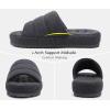 imageKuaiLu Mens Slippers Fashion Quilted Cottonblend Fabric Sandal Slippers Cozy Memory Foam Indoor Outdoor House Slippers Shoes For Man with Lightweight Soft Cushion Footbed Hard Rubber SoleGrey