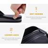 imageKuaiLu Mens Yoga Mat Leather Flip Flops Thong Sandals with Arch SupportBlack