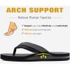 imageKuaiLu Mens Yoga Mat Leather Flip Flops Thong Sandals with Arch SupportBlack Grey