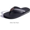 imageKuaiLu Mens Yoga Mat Leather Flip Flops Thong Sandals with Arch SupportBlack Grey