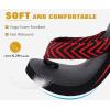 imageKuaiLu Mens Yoga Mat Leather Flip Flops Thong Sandals with Arch SupportBlackRed